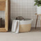 vidaXL - Opbergmand - Ø - 40x25 - cm - katoen - beige - en - wit