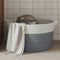 vidaXL - Opbergmand - Ø - 40x25 - cm - katoen - grijs - en - wit