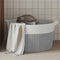 vidaXL - Opbergmand - Ø - 40x25 - cm - katoen - grijs - en - wit