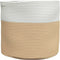 vidaXL - Opbergmand - Ø - 40x35 - cm - katoen - beige - en - wit