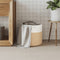 vidaXL - Opbergmand - Ø - 40x35 - cm - katoen - beige - en - wit