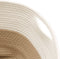 vidaXL - Opbergmand - Ø - 40x35 - cm - katoen - beige - en - wit