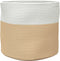 vidaXL - Opbergmand - Ø - 40x35 - cm - katoen - beige - en - wit