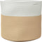 vidaXL - Opbergmand - Ø - 40x35 - cm - katoen - beige - en - wit