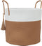 vidaXL - Opbergmand - Ø - 40x35 - cm - katoen - bruin - en - wit