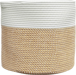 vidaXL - Opbergmand - Ø - 40x35 - cm - katoen - bruin - en - wit