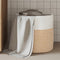 vidaXL - Opbergmand - Ø - 40x35 - cm - katoen - bruin - en - wit