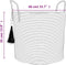 vidaXL - Opbergmand - Ø - 40x35 - cm - katoen - bruin - en - wit