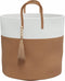 vidaXL - Opbergmand - Ø - 40x35 - cm - katoen - bruin - en - wit