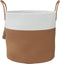 vidaXL - Opbergmand - Ø - 40x35 - cm - katoen - bruin - en - wit