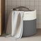 vidaXL - Opbergmand - Ø - 40x35 - cm - katoen - grijs - en - wit