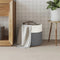 vidaXL - Opbergmand - Ø - 40x35 - cm - katoen - grijs - en - wit