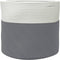 vidaXL - Opbergmand - Ø - 40x35 - cm - katoen - grijs - en - wit