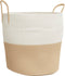vidaXL - Opbergmand - Ø - 43x38 - cm - katoen - beige - en - wit