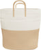 vidaXL - Opbergmand - Ø - 43x38 - cm - katoen - beige - en - wit