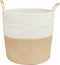 vidaXL - Opbergmand - Ø - 43x38 - cm - katoen - beige - en - wit