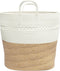vidaXL - Opbergmand - Ø - 43x38 - cm - katoen - bruin - en - wit