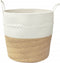 vidaXL - Opbergmand - Ø - 43x38 - cm - katoen - bruin - en - wit