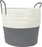 vidaXL - Opbergmand - Ø - 43x38 - cm - katoen - grijs - en - wit