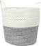 vidaXL - Opbergmand - Ø - 43x38 - cm - katoen - grijs - en - wit