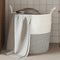 vidaXL - Opbergmand - Ø - 43x38 - cm - katoen - grijs - en - wit