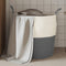 vidaXL - Opbergmand - Ø - 43x38 - cm - katoen - grijs - en - wit
