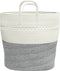 vidaXL - Opbergmand - Ø - 43x38 - cm - katoen - grijs - en - wit