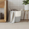 vidaXL - Opbergmand - Ø - 43x38 - cm - katoen - grijs - en - wit