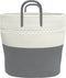 vidaXL - Opbergmand - Ø - 43x38 - cm - katoen - grijs - en - wit