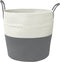 vidaXL - Opbergmand - Ø - 43x38 - cm - katoen - grijs - en - wit