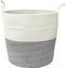 vidaXL - Opbergmand - Ø - 43x38 - cm - katoen - grijs - en - wit