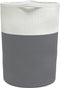 vidaXL - Opbergmand - Ø - 49x65 - cm - katoen - grijs - en - wit