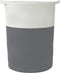 vidaXL - Opbergmand - Ø - 49x65 - cm - katoen - grijs - en - wit