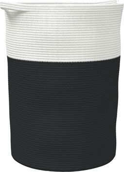vidaXL - Opbergmand - Ø - 49x65 - cm - katoen - zwart - en - wit
