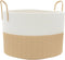 vidaXL - Opbergmand - Ø - 51x33 - cm - katoen - beige - en - wit