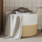 vidaXL - Opbergmand - Ø - 51x33 - cm - katoen - beige - en - wit