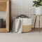 vidaXL - Opbergmand - Ø - 51x33 - cm - katoen - beige - en - wit