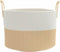 vidaXL - Opbergmand - Ø - 51x33 - cm - katoen - beige - en - wit