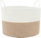 vidaXL - Opbergmand - Ø - 51x33 - cm - katoen - bruin - en - wit