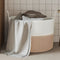 vidaXL - Opbergmand - Ø - 51x33 - cm - katoen - bruin - en - wit