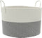 vidaXL - Opbergmand - Ø - 51x33 - cm - katoen - grijs - en - wit