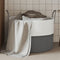 vidaXL - Opbergmand - Ø - 51x33 - cm - katoen - grijs - en - wit