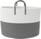 vidaXL - Opbergmand - Ø - 51x33 - cm - katoen - grijs - en - wit