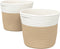 vidaXL - Opbergmanden - 2 - st - Ø - 24x18 - cm - katoen - beige - en - wit