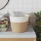 vidaXL - Opbergmanden - 2 - st - Ø - 24x18 - cm - katoen - beige - en - wit