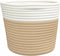 vidaXL - Opbergmanden - 2 - st - Ø - 24x18 - cm - katoen - beige - en - wit