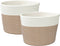 vidaXL - Opbergmanden - 2 - st - Ø - 24x18 - cm - katoen - bruin - en - wit