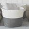 vidaXL - Opbergmanden - 2 - st - Ø - 24x18 - cm - katoen - grijs - en - wit
