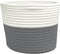 vidaXL - Opbergmanden - 2 - st - Ø - 24x18 - cm - katoen - grijs - en - wit