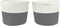 vidaXL - Opbergmanden - 2 - st - Ø - 24x18 - cm - katoen - grijs - en - wit